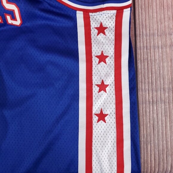 *FLAWS* Adidas Mens XL Julius Erving #6 76ers NBA Hardwood Classics Jersey - Picture 7 of 16